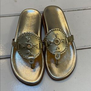 Jack Rogers Metallic Gold Thong Sandals